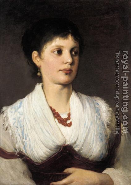 Gabriel Cornelius Ritter Von Max : A portrait of a woman in native costume
